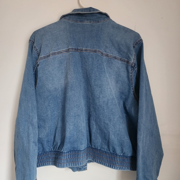 Falls Creek Elastic Waist Denim Jean Jacket Pockets Women’s Sz 2X EUC Cute! 90s - Picture 3 of 3